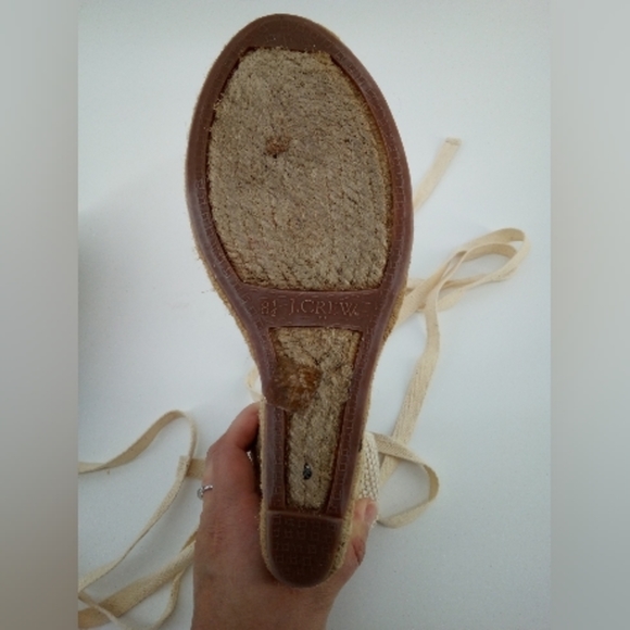 J.Crew Round Toe Espadrills Wedges Natural 8.5 - Picture 11 of 15